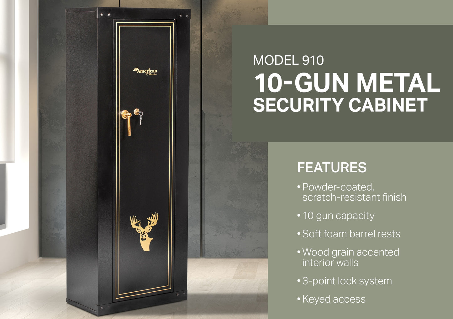 10 Gun Locking Metal Cabinet