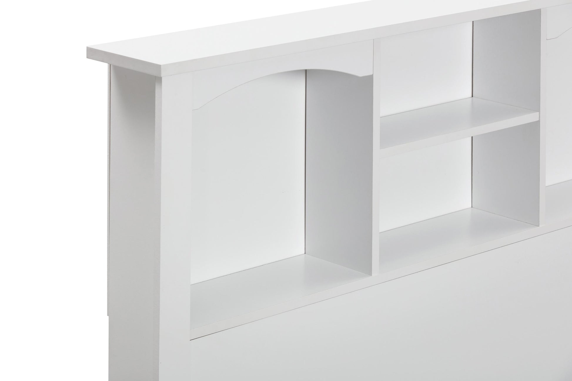 white bookcase headboard on blank background