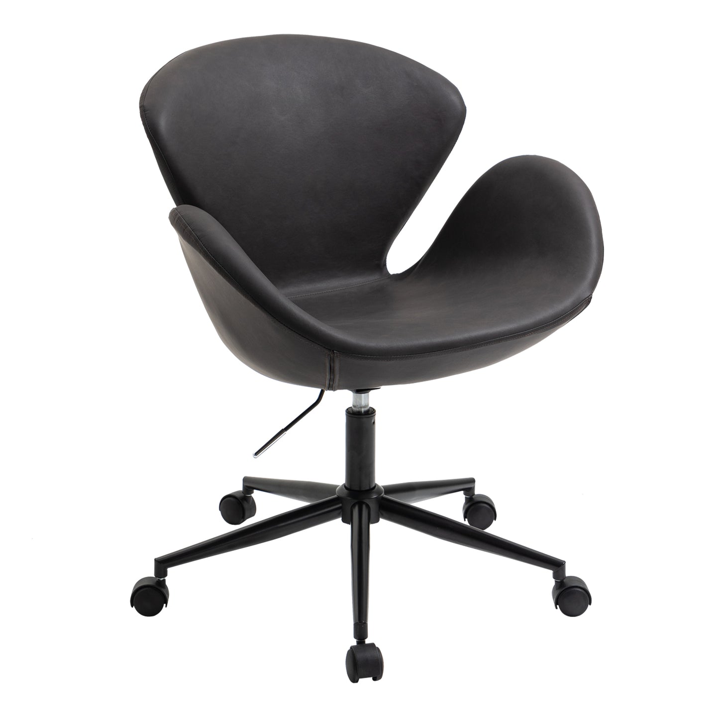 Black office chair with a modern design on a white background