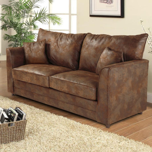 Palomino Brown Leather Sofa
