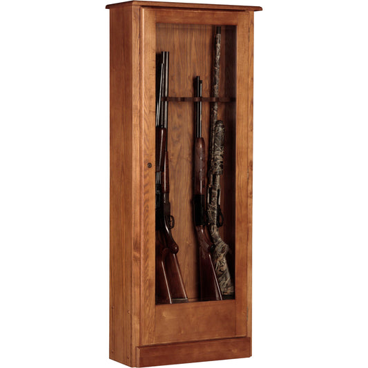 Wood 10 Gun Locking Display Cabinet
