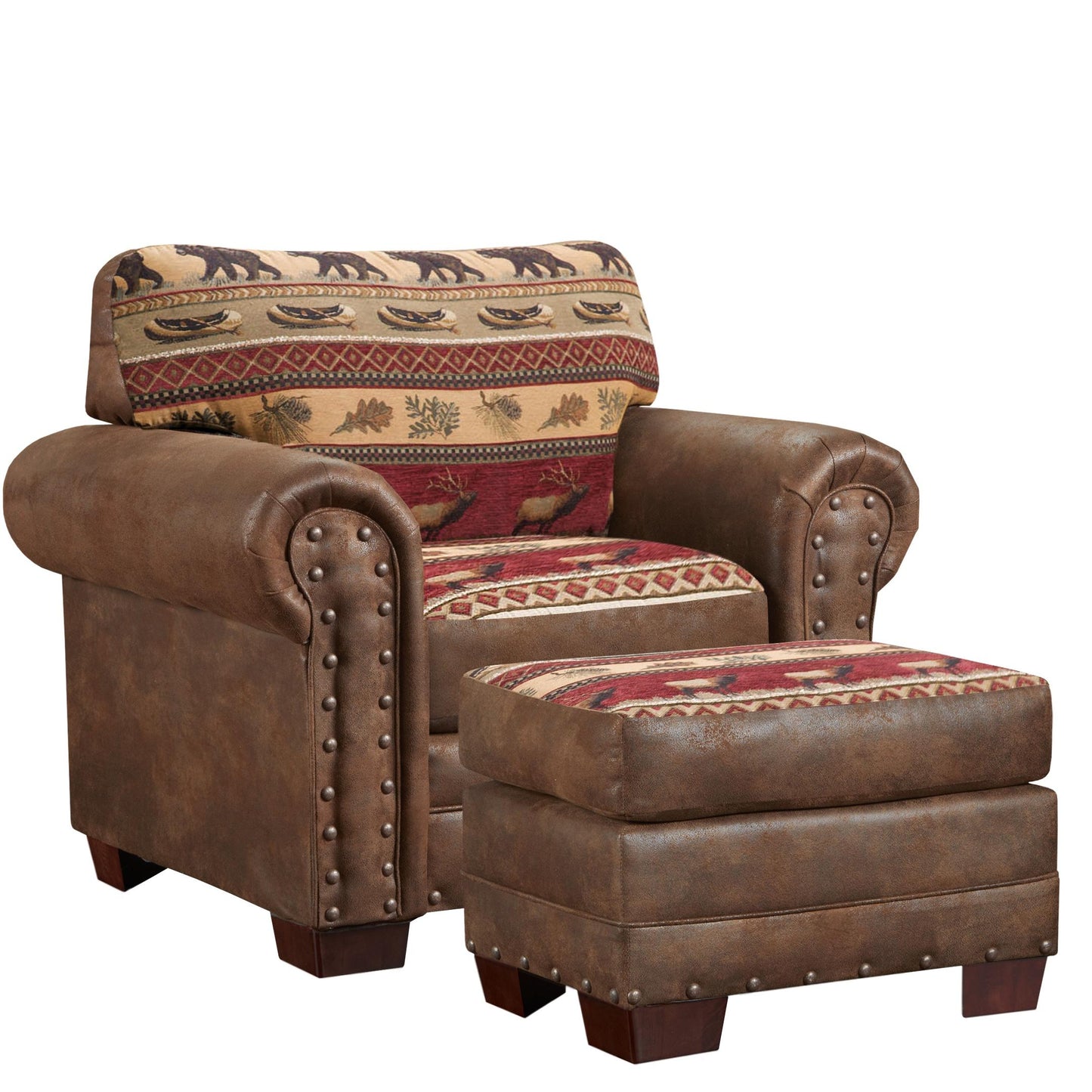 Sierra Lodge Arm Chair and Ottoman Set
